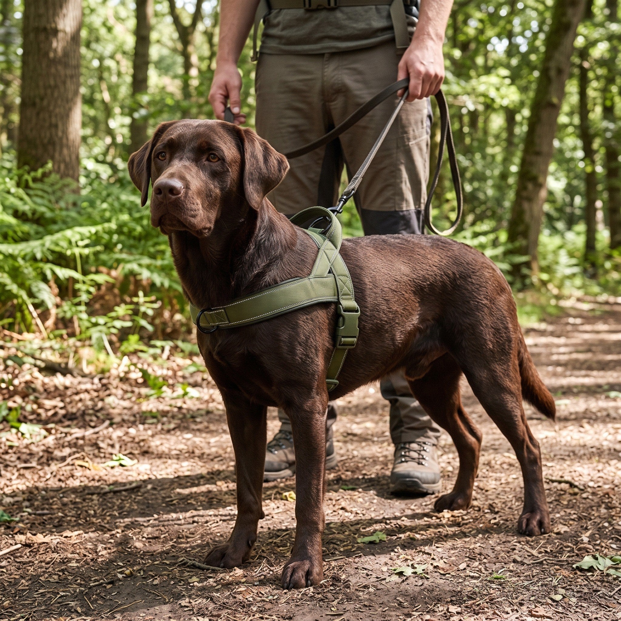 Trail & Tail dog harness in Army Green